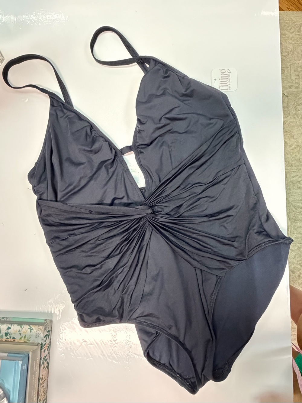 La Blanca Black Twist-Front One-Piece Swimsuit